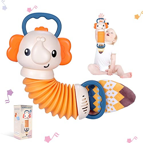 MLRYH Fuchs Akkordeon Babyspielzeug,Frühe Entwicklung Pädagogisches Säuglingsmusikspielzeug Akkordeon Musikinstrument, Cartoon Niedlicher Handgriff Babyspielzeug Lernspielzeug Geschenk (Elefant)