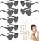 Herz Sonnenbrille, 8 Paar Party Brille,Herz Brille,Bachelorette Party Accessories Junggesellinnenabschied Scherpe Jungesellinenabschied,Randlose Hippie Herzförmige Brille für Geburtstagsfeier,Karneval