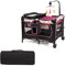 LIFEZEAL Lit Parapluie Bébé Pliable 4 en 1 avec Matelas, Lit de Voyage Bebe 102x72x119 CM, Table à Langer et Jouets, Cododo Appoint à 2 Niveaux, Charge 15+10 KG, 0-36 Mois (Rose)