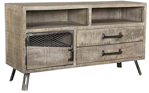 Marblechic - Mobile Porta TV Industrial Vintage Legno e Ferro cm 130X40X70