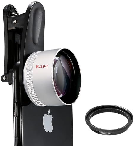 Kase Master Macro Phone Camera Lens Pro with 52mm Filter Adapter Ring for iPhone 15 14 13 12 11 8 Samsung Android,Shoot Distance 40-85mm,Metal Body