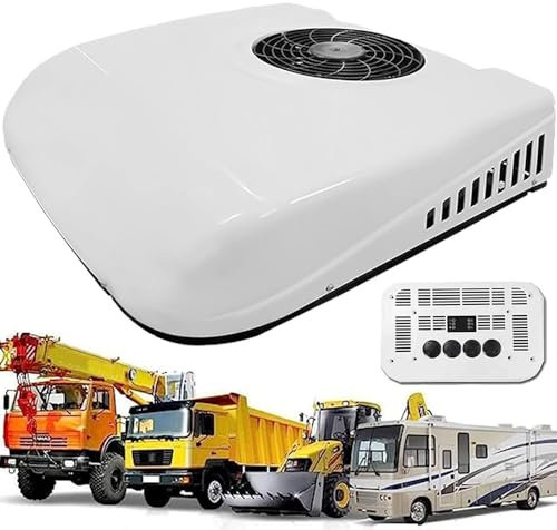 12V/24V Aire Acondicionado de Techo con Función de Frío, Aire Acondicionado para Camiones, RVs, Autobuses, Excavadoras, Tractores, Campers, Vehículos Agrícolas,12V