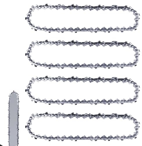 Lot di 4 catene per motosega da 25 cm 3/8 LP 40 maglie di guida 1,3 mm Catene anti-ritorno compatibili con Einhell GC-LC 18/25 Li & GE-LC 18/25 Li, Husqvarna 436 Li, 536 Li, 536 LiXP e