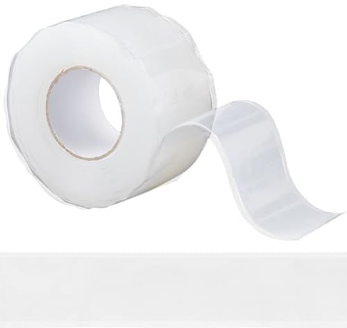 GORGECRAFT 3m x 25mm Self-Fusing Silicone Tape Clear Waterproof Repair Sealing Tape Multi-purpose Self Amalgamating Rubber Tape for Emergency Pipe Plumbing Water Hose Leaks Cable Wire Insulation Wrap