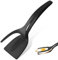 Espátula para Huevos 2 en 1, Antiadherente Nylon Turners de Huevos Fritos Pinzas de Espátula 2 en 1 para Cocinar Abrazadera de Parrilla Herramienta de Cocina para Tostadas Pastel (Negro)
