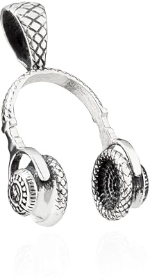 NKlaus Kettenanhänger Kopfhörer 20x18mm 925 Silber für Musikfans, 1 Stück | Gewicht: 3,8g; Öse innen: 7x3,6mm