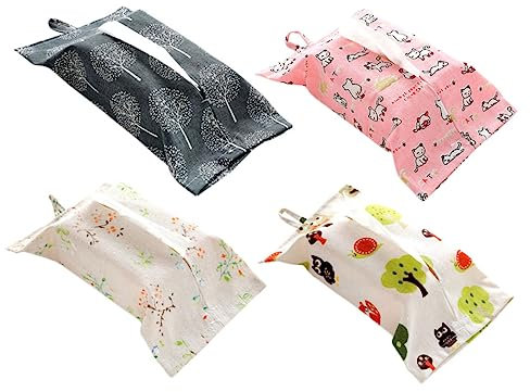 Ciieeo 4 Pz Sacchetto Di Carta in Tessuto Porta Salviette Di Carta Portatovaglioli Rettangolare Astuccio Per Dispenser Di Fazzoletti Marsupio Confezione Di Fazzoletti Conservazione Stoffa