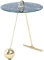 Qiyano Beistelltisch rund toller Standfuß Pendel-Design Edelstahl Glas Marmoroptik tragbar filigran modern Design Wohnzimmer Couch Vorraum Nachttisch Pflanzenständer Höhe: 60 cm Farbe: Gold/Schwarz