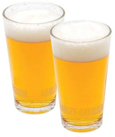 Harley-Davidson Premier Lot de verres à bière – 473 ml – Logo H-D gravé