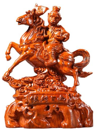 DIANXI Desktop-Figuren Holzschnitzerei Pferd Ornament Home Wohnzimmer Büro Dekorationen Mahagoni Handwerk Home Decor Statuen(7.87in)