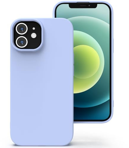 Zuvirelx Glatte Silikon hülle für iPhone 12 Mini, Staubbeständig, Slim, Taschentauglich Handyhülle Cover Case für Apple iPhone 12 Mini - Flieder