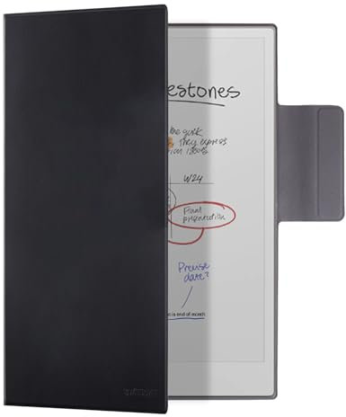 BOZHUORUI Étui magnétique pour tablette Remarkable Paper Pro 2024 11,8 – Ultra fin et léger en similicuir PU avec mise en veille/réveil automatique (noir)