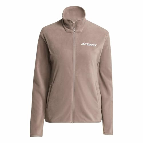 adidas Women's Terrex Multi Essentials Full Zip Fleece Jacket, Trace Brown, S