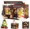 Spilay DIY Miniature House, Puppenhaus-Bausatz mit Holzmöbeln mit Staubschutz & Spieluhr & LED, Geburtstag Weihnachten Handmade Gift-(Christmas Wonderland) ET001
