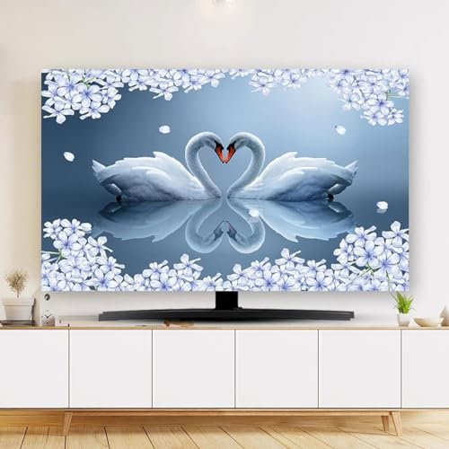 Protecteur D'écran D'intérieur pour LCD LED 55 Pouces 65 Pouces, Housse Anti-poussière en Tissu pour TV Suspendue, Couverture étanche Universelle De Différentes Taill(Size:55IN(W130xH65CM),Color:B)