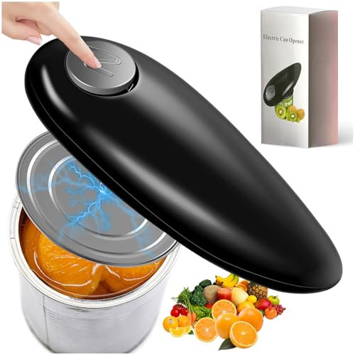 Electric Can Opener - Automatic Hands-Free Tin Opener With Smooth Edges, One Touch Switch for Arthritis, Kitchen, Old Man, Restaurant Chef - Fits Most Can Sizes