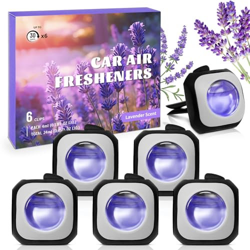 SCENTORINI Auto Duft, Auto Lufterfrischer, Lavendel Auto Duft Innenraum, Autoduft, Bekämpft Gerüche im Auto, Autoparfüm, 4ml x 6 Stück