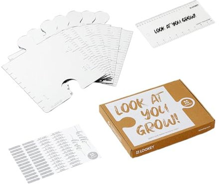 Growthchart Spiegel Wand, Wachstumstabelle für Bruchsichere Puzzleteile, Spiegel Puzzle Wachstumstabelle, Kids Puzzle Height Growth Chart Mirrors, Höhenwachstums Wanddiagramm Spiege Aufkleber