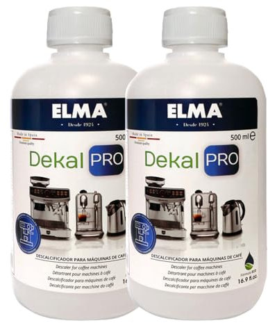 Descalcificador Cafetera DekalPRO, Líquido Descalcificador Universal Compatible con Todas las Máquinas de Café y Hervidores de Agua, Ecológico, 500 ml, 2 unidades