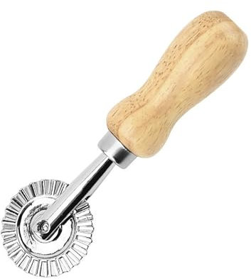 ShanBye Rotella Taglia Ravioli,Taglia Pasta Dentata per Sfoglia a Mano Multifunzionale con Impugnatura in Legno Antiscivolo Tagliaravioli Pizza Merletto per Fare Pasta Gnocchi e Biscotti