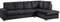 Large Corner Sofa, Left Hand Sofa or Right Hand Corner Sofa, Couch in Upholstered Jumbo Cord or Linen Fabric, L Shaped Sofas with Optional Matching Footstool (Black Jumbo Cord, Right Hand Facing)