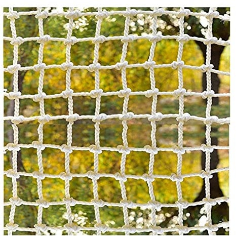 DOEMTY Indoor-Outdoor-Sicherheitsnetz,Kinderkletternetz,Auf Kinderbalkontreppen-Trampolin auftragen,Weißes Seilnetz(1X1m/3.3X3.3ft)