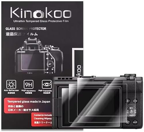 kinokoo Screen Protector for Canon G7X III/Powershot V1 Vlog Camera - 0.25mm 9H Hardness G7X Mark III / V1 Tempered Glass Film - Bubble Free & Anti- Scratch Easy Installation(3 Packs)
