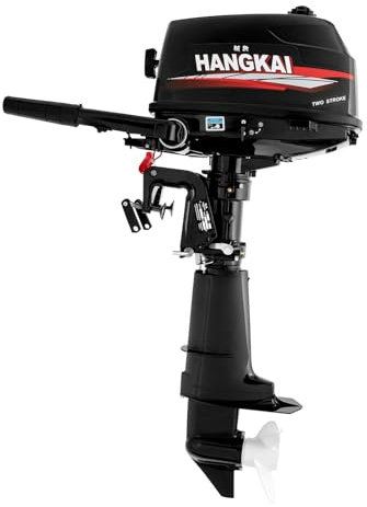 SICHENSH 6 PS Benzinmotor Außenborder, 2-Takt Benzin Angetriebene Bootsmotoren, 102CC Außenbordmotor Bootsmotor mit Wasser-Kühlung und CDI, Aussenborder Benzinmotor, Kurzer Schaft