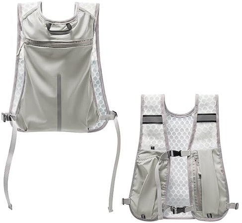 WJUAN Veste de Running Homme/Femme - Léger Gilet de Course avec Porte-Gourde (500ml), Bandes Réfléchissantes - Sac à Dos de Course Ajustable pour Jogging, Randonnée