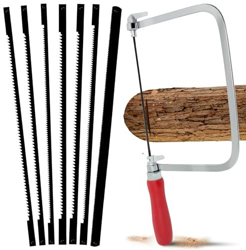 Set de Scies à chantourner pour de avec 7 Lames (14 18 24 Dents) pour Bois Métal Plastique Travaux de Précision Projets Petits