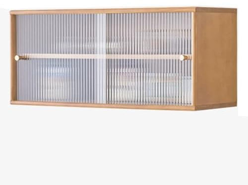 PEBFHSQW Wandschrank Küchen-Wandschrank Aus Holz Mit Schiebetür – Hängeschrank Für Schlafzimmer, Wohnzimmer, Balkon – Platzsparendes, Vielseitiges Regal(Wood B,60 * 30 * 35cm)