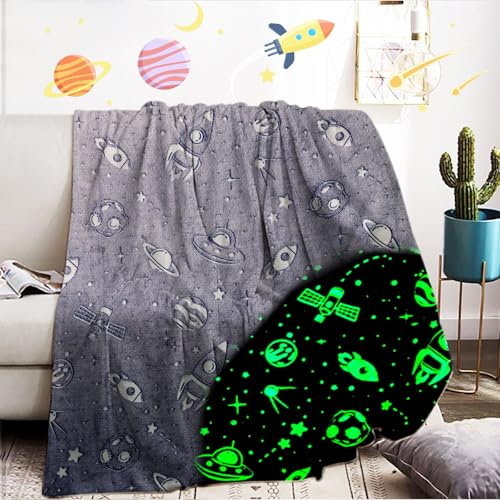 TIDGRD Kuscheldecke Leuchtet Im Dunkeln 150x200cm,Weiche und Flauschig kuscheldecke leuchtende,Für Mädchen und Jungen (F, 150x200cm)