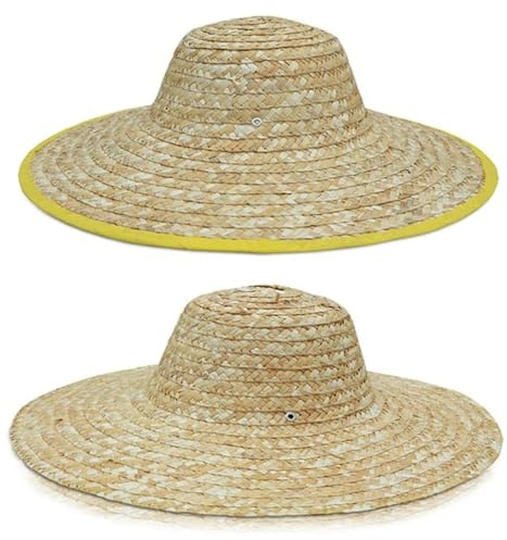 2 uds sombrero de paja grande for agricultores ala ancha sol agrícola a prueba viaje for hombre sitio construcción pesca