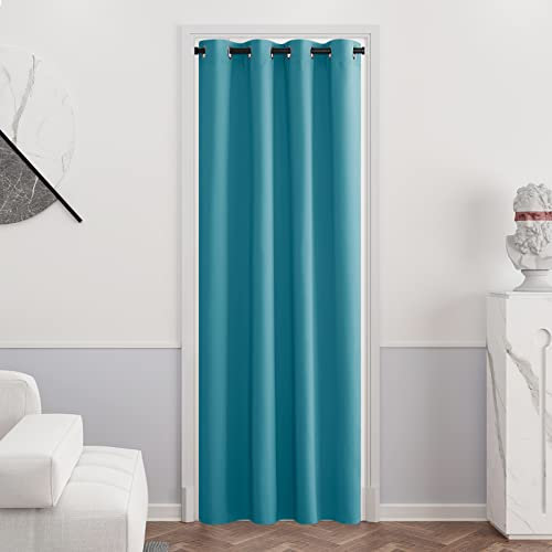 PONY DANCE Vorhang Kinderzimmer Junge 1 Stück Abdunkelnd Gardinen Blickdicht Thermovorhang Hitzeschutz Schlafzimmer Verdunkleungsvorhang mit Ösen H 210 cm x B 132, Hellblau