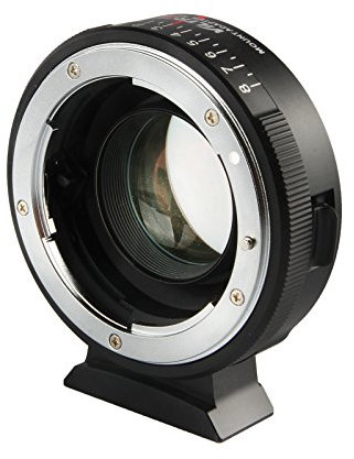 VILTROX NF-M43X Speed Booster 0,71x Adattatore obiettivo per Nikon F obiettivo a Micro Quattro Terzi Fotocamera M43 Messa a fuoco manuale a infinito