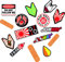 Auto Aufkleber JDM Style Sticker Tuining wakabe Japan Sun Rising Sun pedobär domokun Sticker Japan Flagge Stcikerset 15 Stück