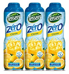 Teisseire Zéro Sucre, Sirop de Citron pour Boisson Rafraîchissante, Cocktails, Bidon 3x60cl
