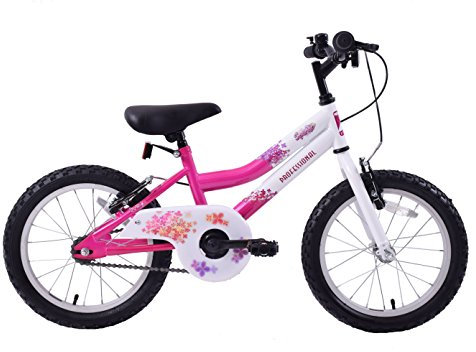 Professional Sparkle 16 Wheel Girls Kids Mountain Bike Single Speed White/Pink Age 5 years +