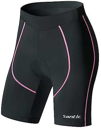 Santic Cuissard Cycliste Femme Rembourré Cuissard Cyclisme Cuissard Velo Short Cycliste Rose EU XL