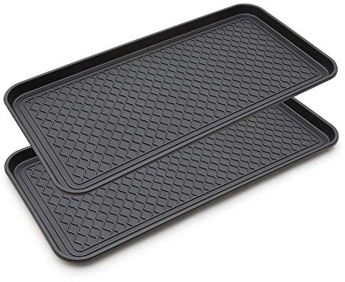 2 Pack Large Multifunctional Tray Mat Washable Indoor or Outdoor Tray Mat for Shoes Boots Plants Pots Paint Tins Pet Bowls Car Storage, 30 x 15 x 1.2 Inches