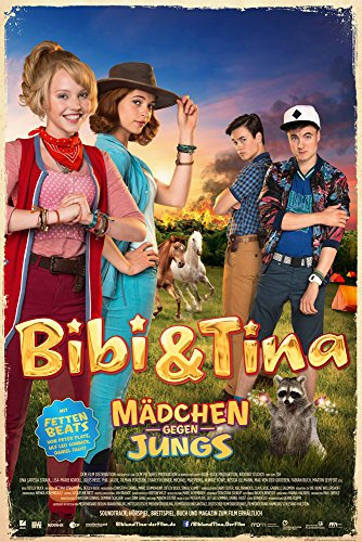Bibi & Tina - Mädchen gegen Jungs Film Maxi-Poster Druck Poster Blocksberg - Grösse cm + 2 St Posterleisten Holz 61 cm