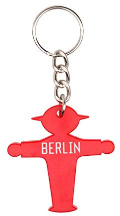 AMPELMANN Schlüsselmann - Schlüsselanhänger mit Berlin Gravur aus Plastik (Rot)