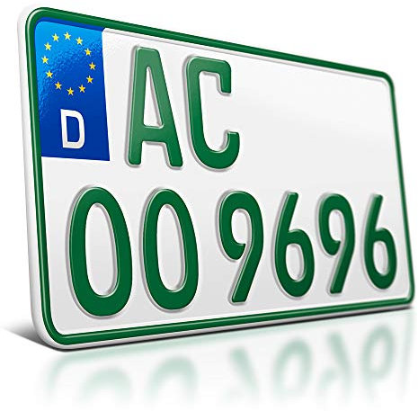 schildEVO 1 Kfz Kennzeichen GRÜN | 255 x 130 mm | Traktor | Anhänger & LKW | Steuerbefreit | Traktorkennzeichen