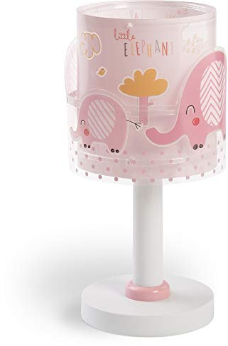 Dalber Kinder Tischlampe Nachttischlampe kinderzimmer Little Elephant Elefant Tiere Rose, 61331s, E14