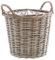 Spetebo Weide Pflanzkorb Shabby grau - 30 cm/klein - Holz Blumenkorb mit Henkel - Rattan Blumentopf foliert Natur Garten Deko klassisch