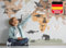 Osomhome Dino Wandtattoo Weltkarte Dinosaurier Pastellfarben (160x100cm) | World Map Wall Decoration Wandsticker | Dino Deco Kinderzimmer Junge & Mädchen | Wandaufkleber Wandbild Kinderbilder os5030