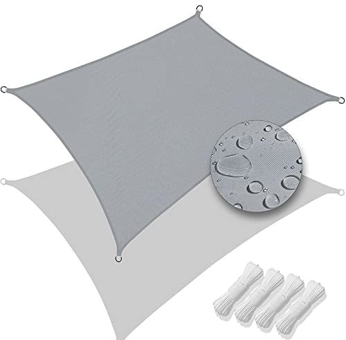 VOUNOT Toldo Vela de Sombra Rectangular 3 x 2 m, Toldo Parasol Terraza Protección Rayos UV Impermeable, para Exterior, Jardín, Patio, Gris