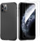 NEW'C Hülle für iPhone 11 Pro MAX Ultra Thin Silikon Schwarz und 2 × Panzer Schutz Glas für iPhone 11 Pro MAX - Anti Scratch