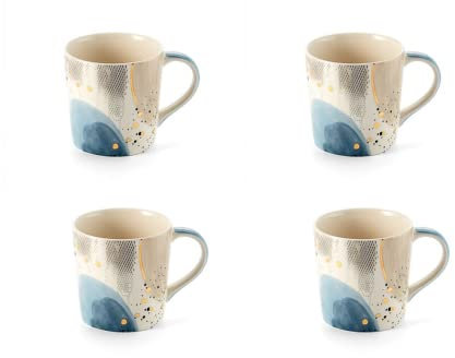 Cha Cult 4 X NEU teemando® Becher Belle Keramik mit Goldauflage 0,4 l = 4 Becher