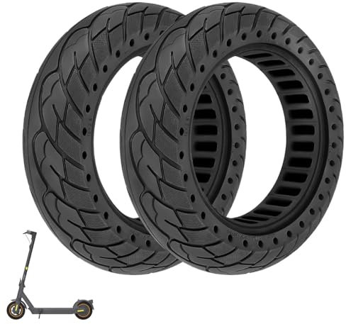 Prodrocam 10 x 2,5 Vollgummireifen 60/70-6,5 Solide Reifen für Segway Ninebot Max G30 Elektroroller 10 Zoll Ersatzreifen Ersatzräder für Scooter (2 PCS)
